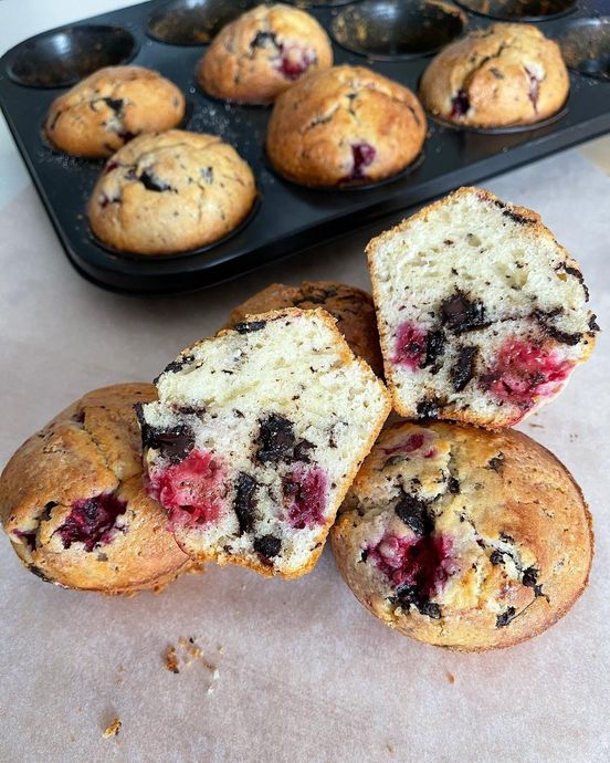 Ekşi Ve Tatlının Harika Uyumu: Frambuazlı Çikolatalı Muffin