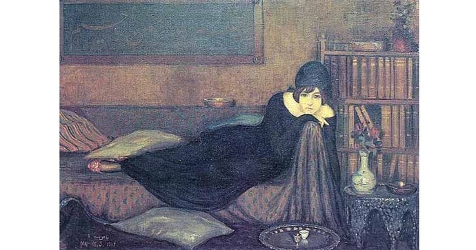 Sedirde Uzanan Kadın, 1917
