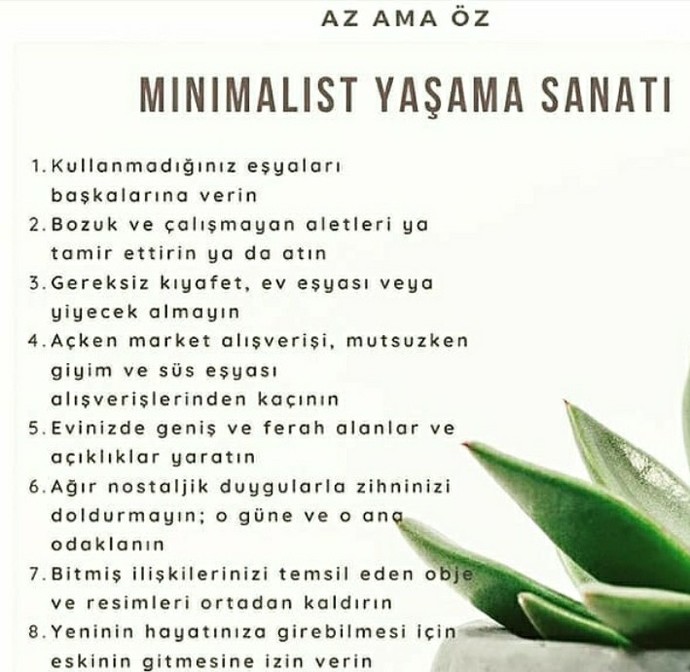 Sade ve Minimalist Bir Hayat İçin Öneriler