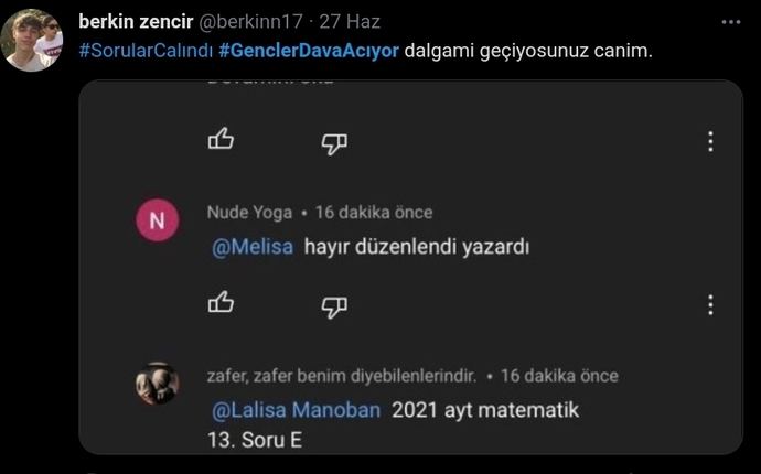 Sadece Sorular Değil, Hayatımız da Çalındı! Twitterda Çalıntı YKS Sorularına Cevaben Atılmış Ayar Niteliğinde Tweetler!