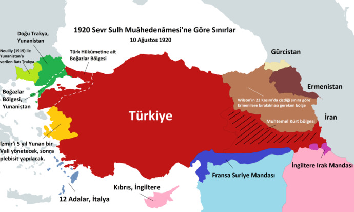 Sevr Antlaşmasına göre Türkiye