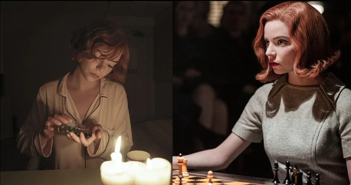 Bir yandan satranç dünyasında zirveye tırmanan Beth, diğer yandan ilaç ve içki bağımlılığı ile mücadele eder.