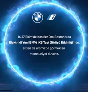 Elektrikli Yeni BMW iX3 Test Sürüşü Etkinliği 16-17 Ekimde Kosifler Oto Bostancıda!