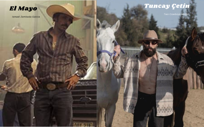 Two Cowboys modeli Tuncay Çetin ile Narcos dizisi karakteri El Mayo