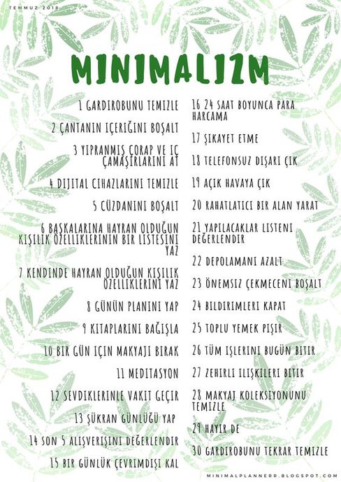 Minimalist Yaşamak Hakkında