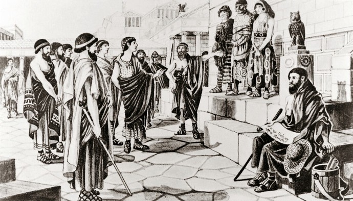 Antik Yunanistanda Bir Köle Pazarı