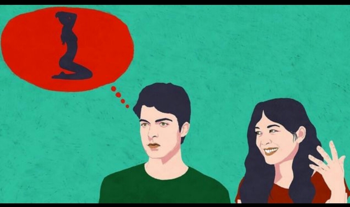Resimde p*rnografi ve mastürbasyona alışmış bir gencin odak sorunu gayet iyi anlatılmış.