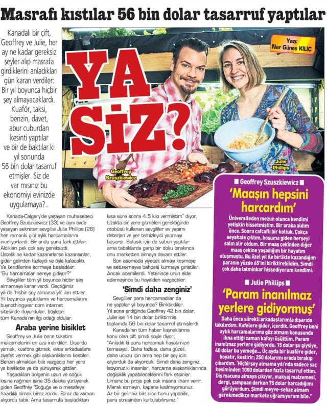 Posta Gazetesi'ndeyiz: Kızlar Tasarrufu, Erkekler harcamayı Seviyor!
