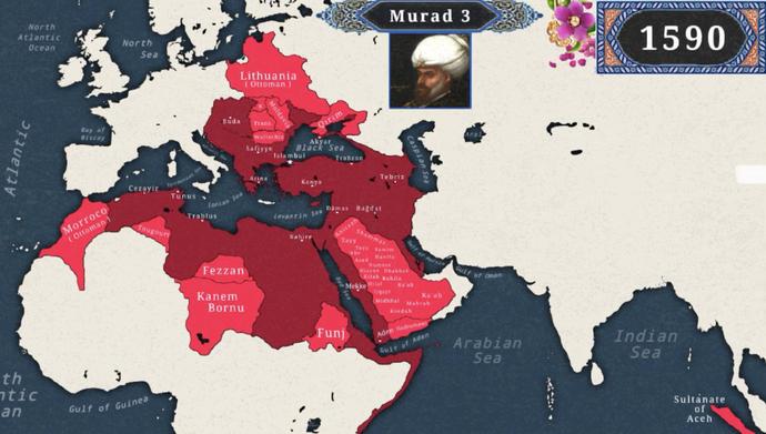 Haraçgüzar Statüdeki Devletlerle Beraber 1590 Osmanlı Haritası