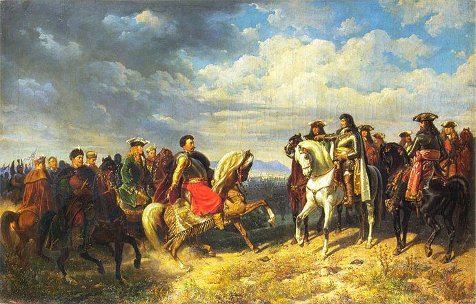Kral III. Jan Sobieski ve Avusturya İmparatoru Leopold Görüşüyor