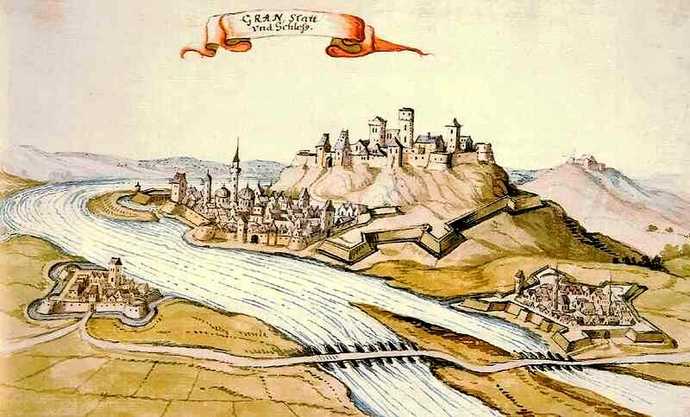 Ciğerdelen (Sol Taraf) ve Estergon Kalesi Çizimi