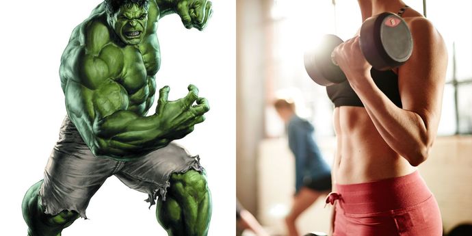Kadın + ağırlık = She Hulk :D