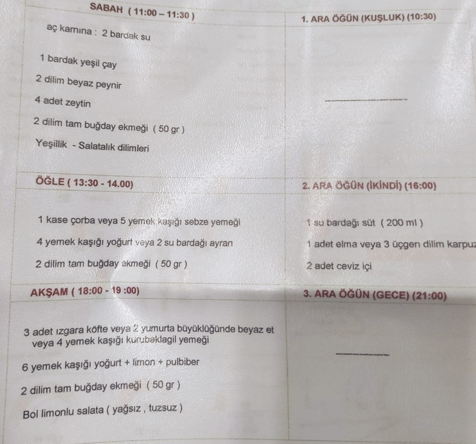 Nasıl diyet yaptığımı görmek isterseniz buraya bakınız.