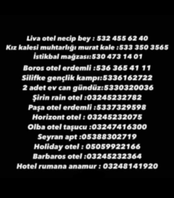 Hatay, Maraş, Adıyamandan Mersine Nakledebilecek ve Barınma Sağlayabilecek Kişi ve Numaralar