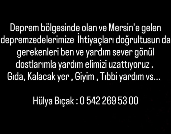 Hatay, Maraş, Adıyamandan Mersine Nakledebilecek ve Barınma Sağlayabilecek Kişi ve Numaralar