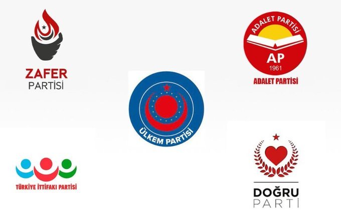Zafer Partisi, Adalet Partisi, Doğru Parti, Türkiye İttifakı Partisi ve Ülkem Partisi