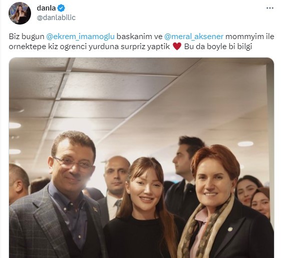 Sosyal medya fenomeni Danla Biliçin Meral Mommy hitabıyla yaptığı paylaşım.