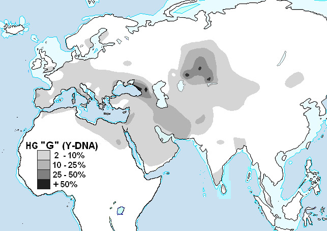 Y-DNA G ve Görüldüğü Yerler