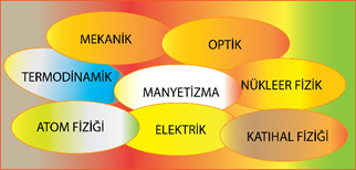 Fiziğin Alt Dallarını İçeren Bir Tablo