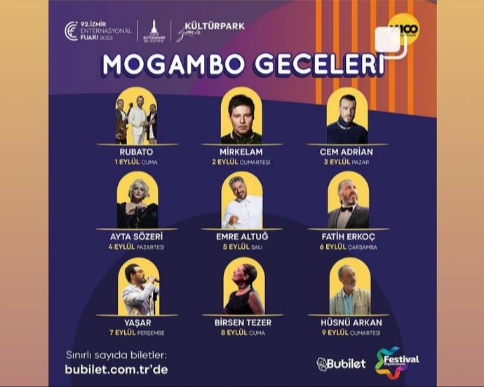 İzmir Kültürparkta Mogambo Geceleri Başlıyor!