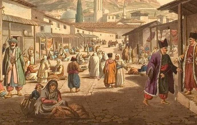 Bir Osmanlı pazarı.
