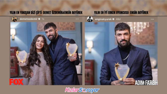 Engin Akyürek ve Demet Özdemir En İyi Dizi Çifti! Engin Akyürek En İyi Erkek Oyuncu! KızlarSoruyor Ödüllerini Paylaştılar!