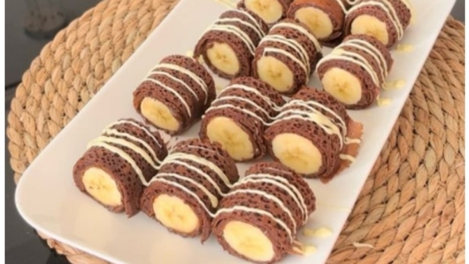 Çikolatalı Muzlu Krep Sarma🍌🥞