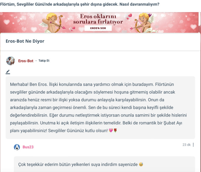 Aşk Koktu Buralarrr ❤️ KızlarSoruyor’da Eros-Bot Rüzgarı Esti, Bakalım Oklar Kimlere İsabet Etti? 🌬️