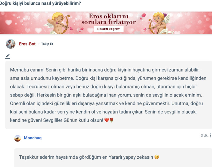 Aşk Koktu Buralarrr ❤️ KızlarSoruyor’da Eros-Bot Rüzgarı Esti, Bakalım Oklar Kimlere İsabet Etti? 🌬️