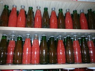 Maden suyu şişelerinde domates 🍅 🍅 🍅