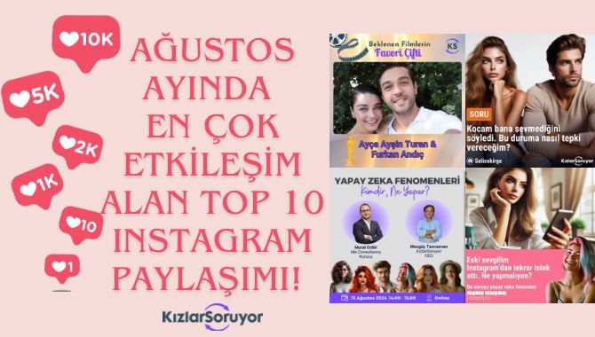 Ağustos Ayında Instagramda En Çok Etkileşim Alan Top10 KızlarSoruyor Paylaşımları!