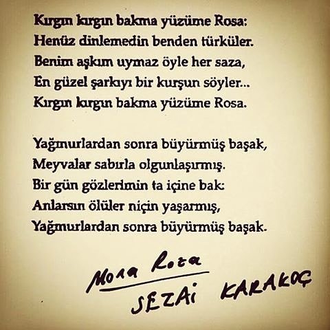 "Mona Roza" şiirinden bir kesit