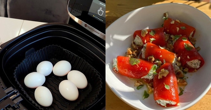 Peynir Dolgulu Kırmızı Biber ve Haşlanmış Yumurta 🌶️