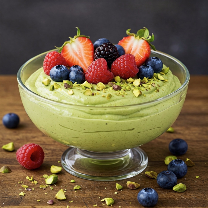 Yemeye hazır avokadolu beyaz çikolatalı mousse