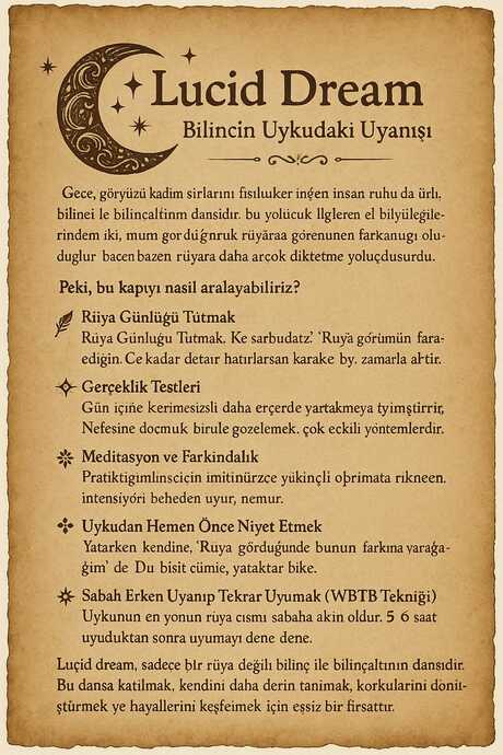 🌙✨ Lucid Dream: Bilincin Uykudaki Uyanışı ✨🌙
