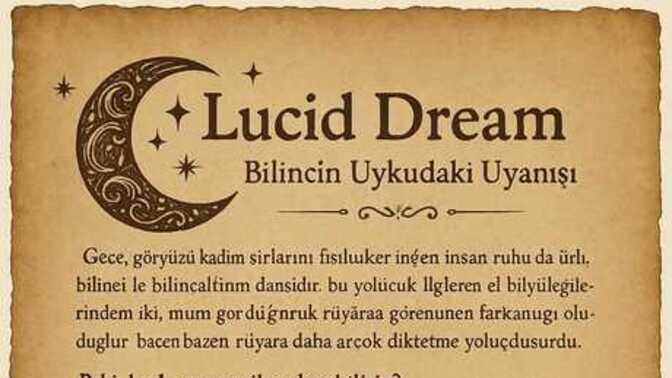 🌙✨ Lucid Dream: Bilincin Uykudaki Uyanışı ✨🌙
