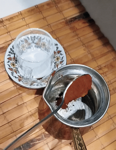 cezve, kaşık, kahve