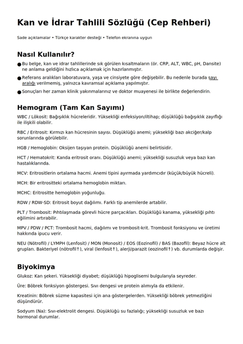Hemogram (Tam Kan Sayımı) Vücudun Gizli Hikâyesini Anlatan Testler