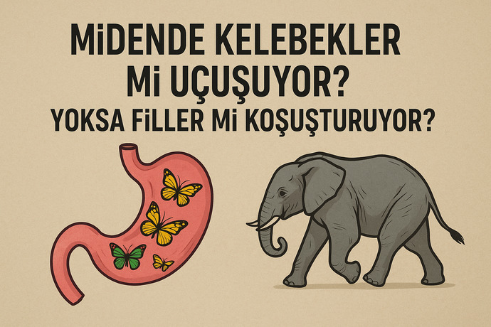 Sinirli Mide, Huzursuz Mide, Sinirsel Gastrit. Midende Kelebekler mi Uçuşuyor? Yoksa Filler mi Koşuşturuyor?