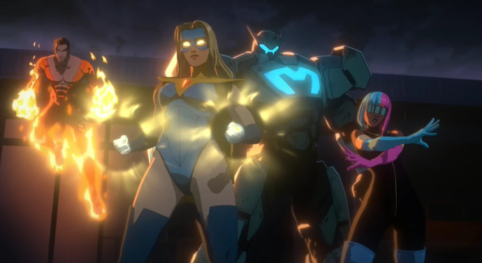Sol baştan; Flambae, Blonde Blazer, Mecha Man, Prism