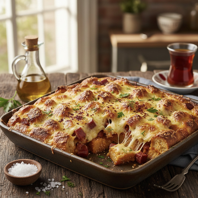 Yemeye hazır fırından yeni çıkmış bayat ekmek pizzası