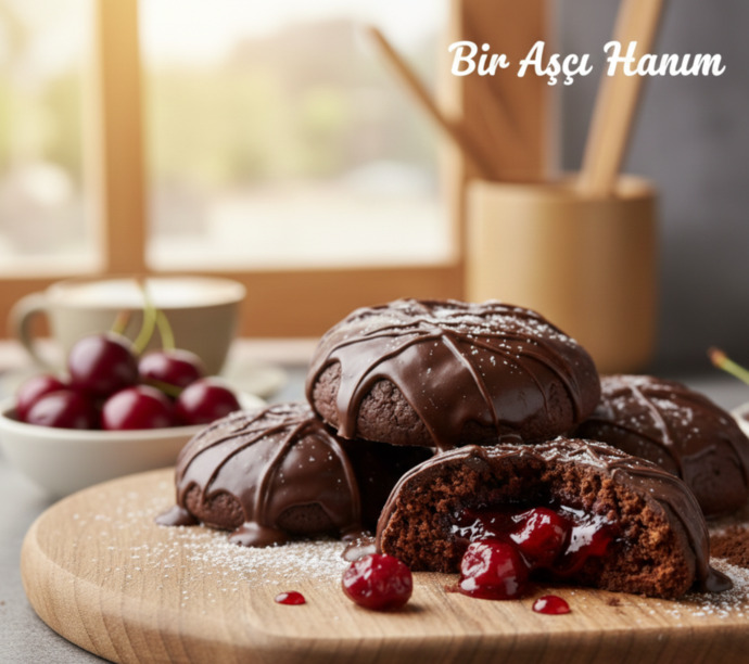 Benden O Çok İstenen Vişne Dolgulu Kakaolu Çikolatalı Kurabiye Tarifimi Veriyorum, Koş Gel!