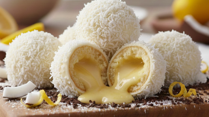Dışı Beyaz Çikolatalı, Hindistan Cevizli Ve İçi Limon Dolgulu Top Tatlısı Tarifimi Hemen Denemelisin, Haydi Gel!