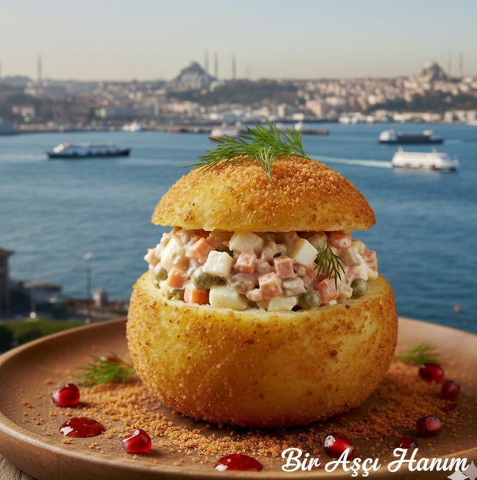 Benim Tarifim Olan Galeta Unlu Çıtır Patates Çanağında Rus Salatası Tarifim!