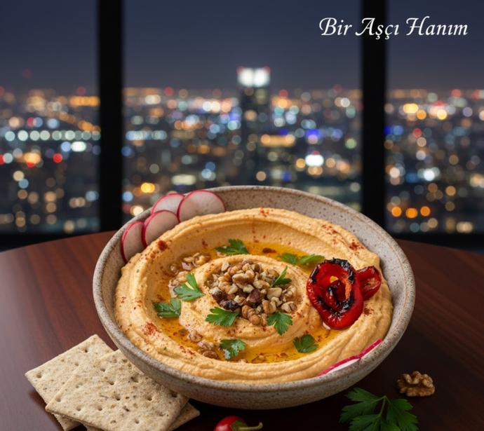 Köz Biberli, Cevizli Kendime Has Humus Tarifim Denemeyen Kalmasın!