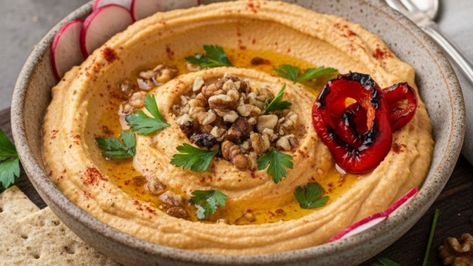 Köz Biberli, Cevizli Kendime Has Humus Tarifim Denemeyen Kalmasın!