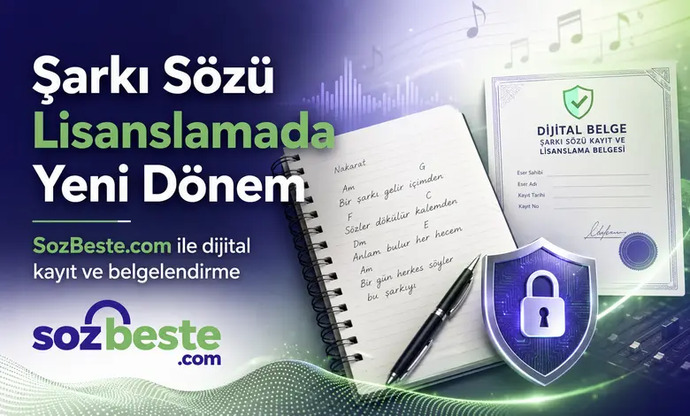 Şarkı sözlerinizi lisanlamak için sozbeste.com