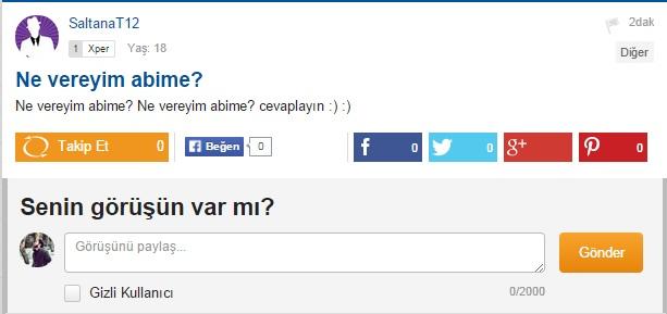 Kızlar Soruyor'da Bugün Denk Geldiğim En Saçma Sorular