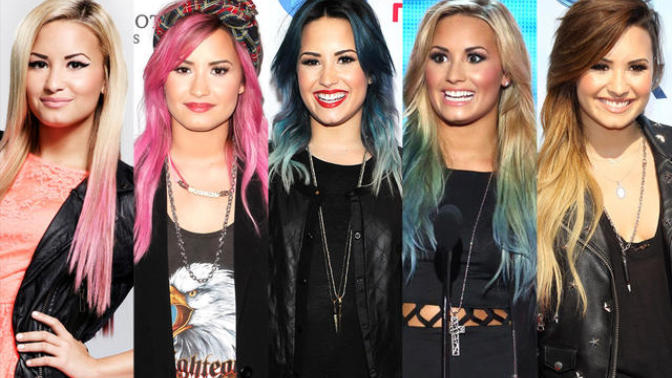 Demi Lovato'nun Gökkuşağını Andıran Saçları