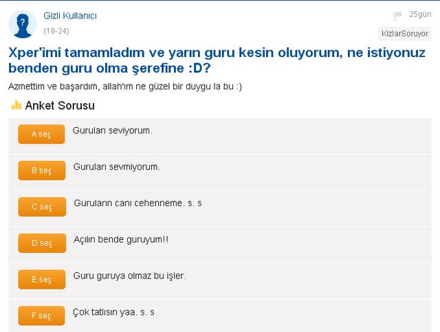 KizlarSoruyor'daki Xper Puan Esprileri